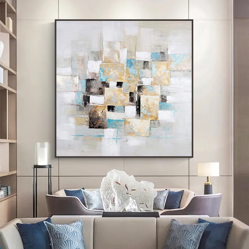 Custom modern luxury wall art picture hand painted abstract canvas oil painting handmade artwork for living room home decor