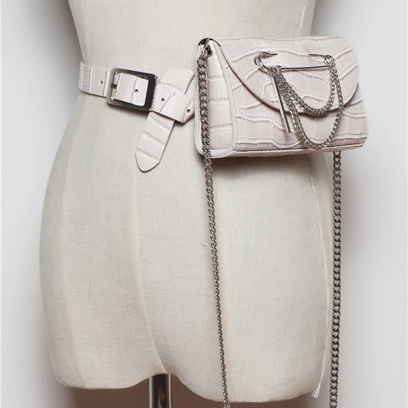 Fast Delivery Minimalist Alligator Pattern Chain Mini Lipsticks belt Bag Women Wholesale