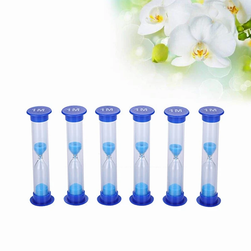 12pcs Plastic Small Sandglass Hourglass Sand Clock Timer 30/90sec / 1 2 3 5 10mins