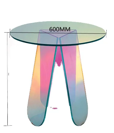
Dazzle color acrylic table Rainbow small round acrylic table 