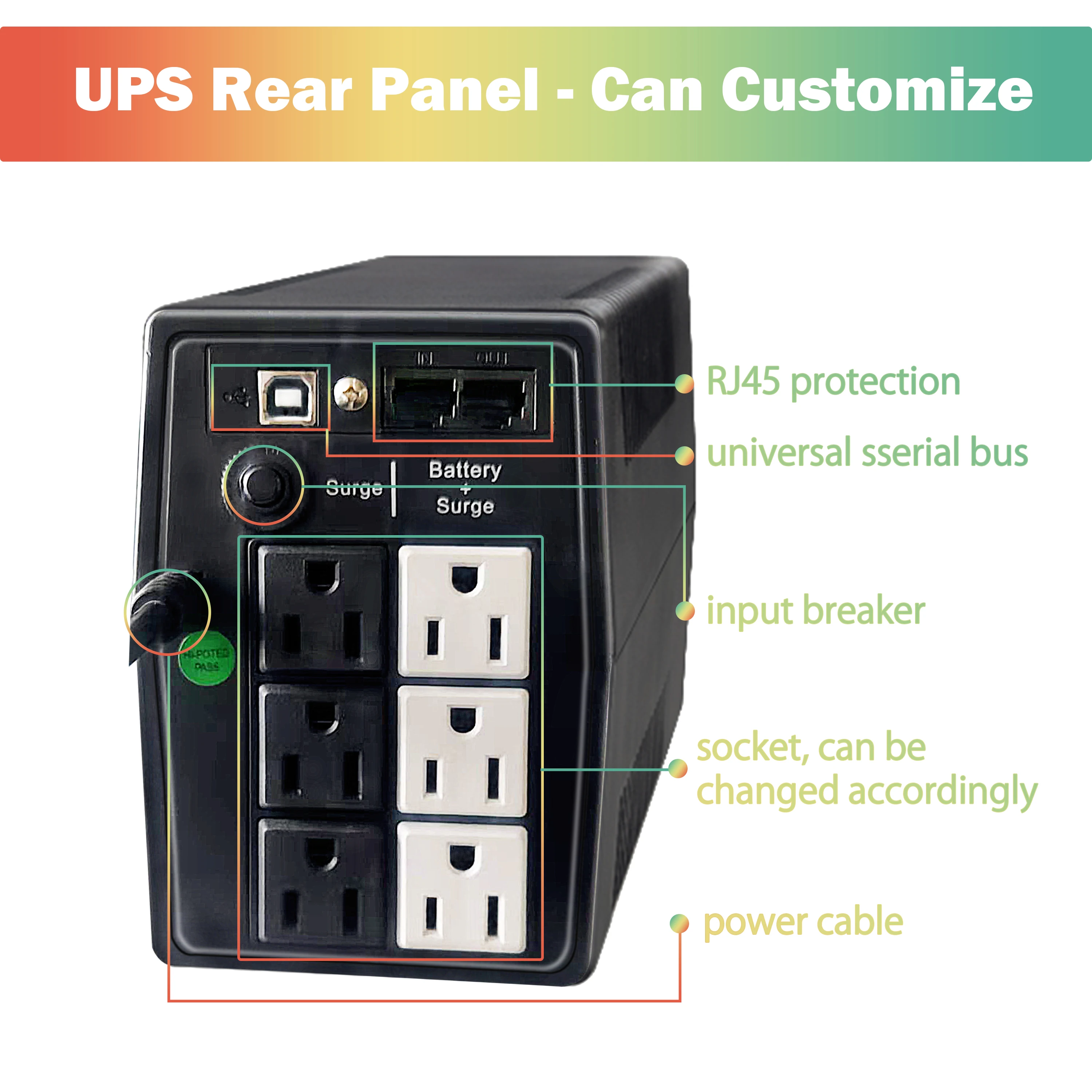 Versatile Offline UPS 650VA-2000VA 50/60Hz for Computers - Reliable Power Backup for Home and Office