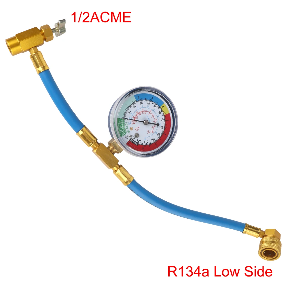 Freon r134a Car Refrigerant Pipe Open Valve Charging Pipe Car Air Conditioner Tools Car Accessories With Measuring Gauge