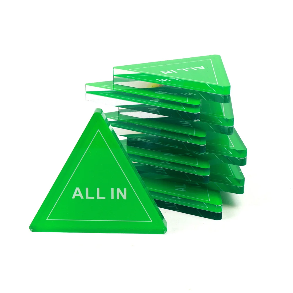 Professional custom of triangle acrylic casino all in poker chips button of dealer with free design custom logo for table games