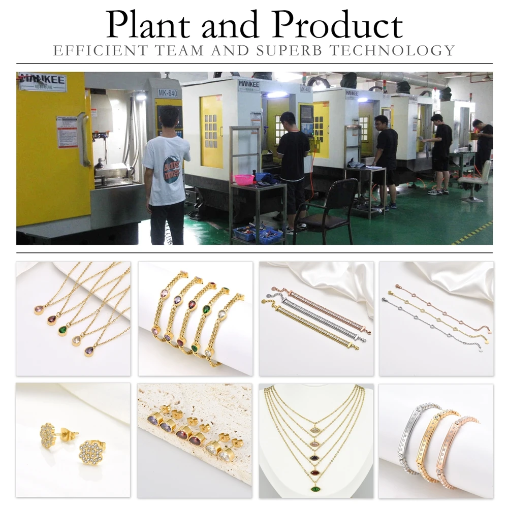 Stainless steel Gold color mother of pearl clover pendant chain Necklace jewelry for Women