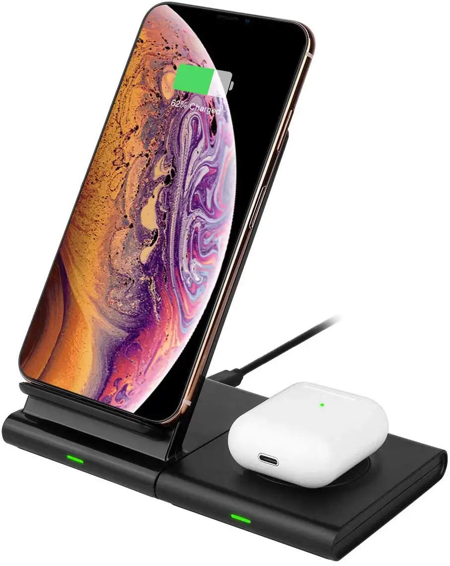
Smacat Best selling products in USA Wireless Charger Stand 3 Coils Fast 2 in 1Wireless Charger 