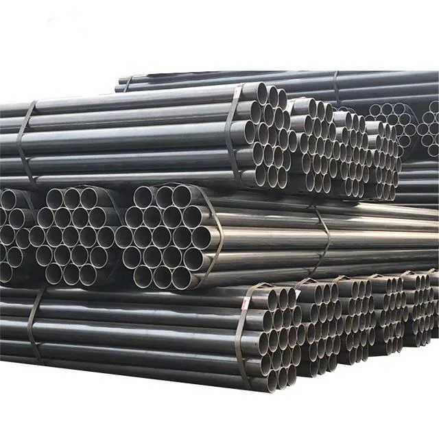 ERW welded pipe mild steel ms black carbon steel pipe astm a53 standard 6m 12m length tube manufacturer for Building Material