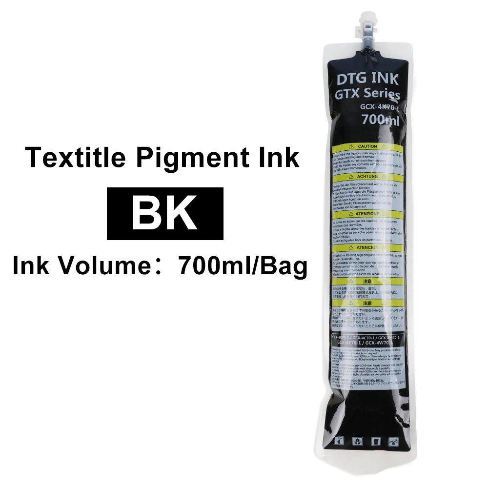 Xcellent 700ML GTX Digital Pigment fillled ink bag with DTG  ink one time use chip  for Brother GTX GTX PRO Printer