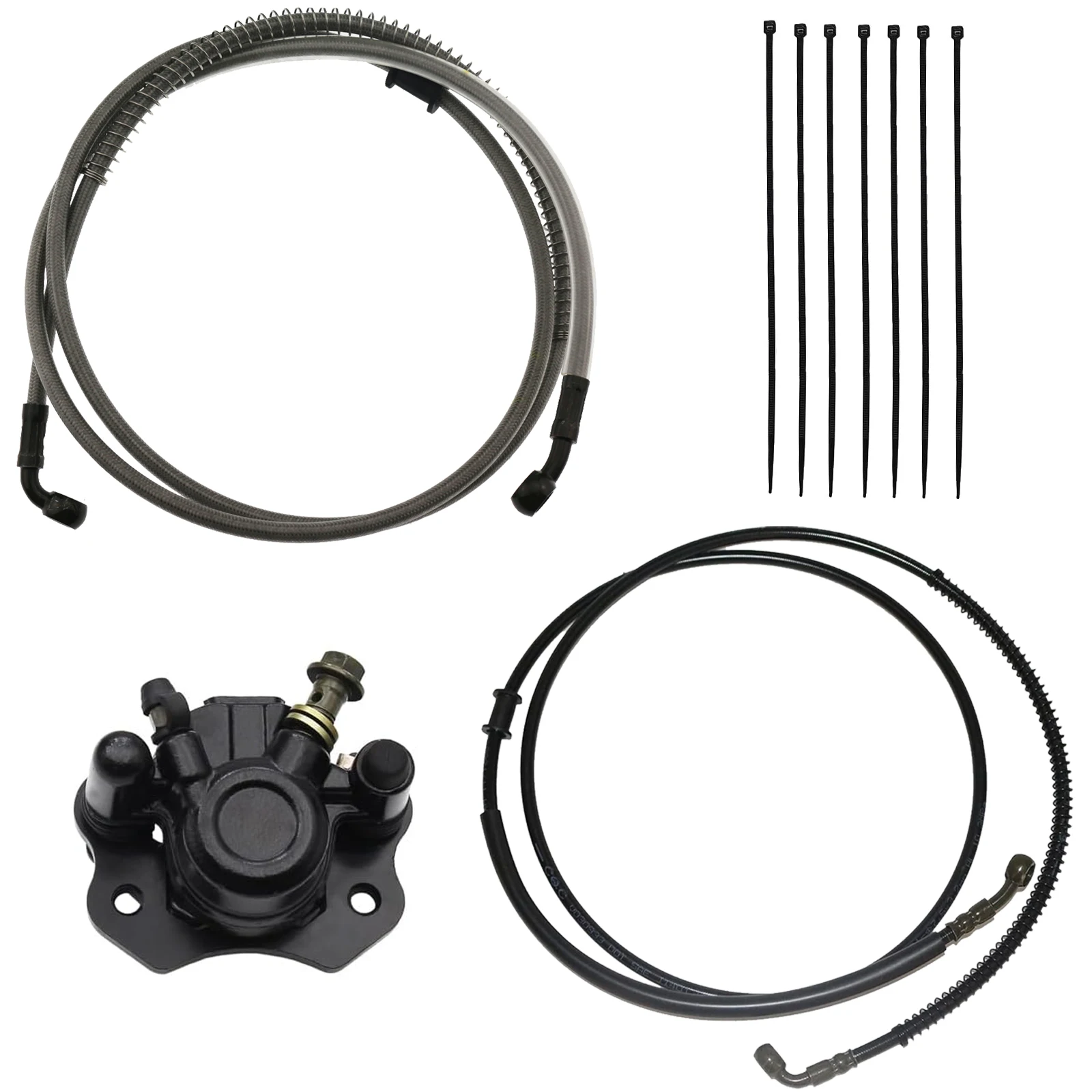 Braided Hydraulic Brake Hose Line Pipeline with Brake Front Rear Caliper For Chinese GY6 Scooter ATV Dirt Bike Go Kart