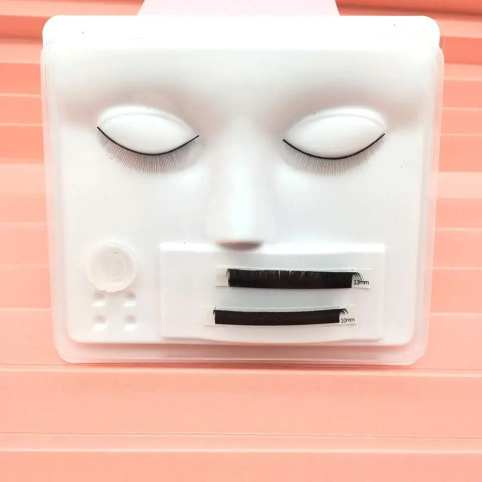 practice lash tray vendor Wholesale Eyelash Extension Training Plastic Mannequin Head human Face 3 in 1 Practice Lash Tray