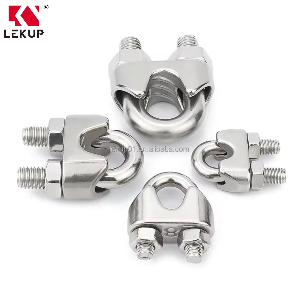 China Factory Wire Rope Clamp U bolt Saddle Fastener U-Clamp Wire Rope Accessories Wire Cable Clip Stainless Steel Clip