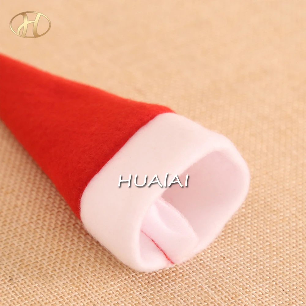 Christmas Decorations Mini Santa Hat New Velvet Knife And Fork Cover Bottle Decoration Manufacturers Direct