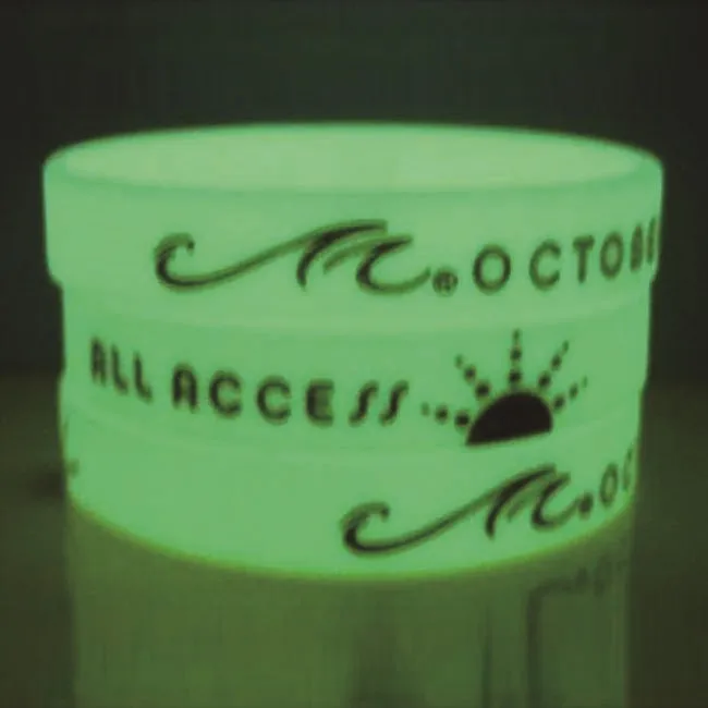 2024 year Promotional glow in dark long time event silicone rubber bracelet fluorescent wristband luminous wrist band