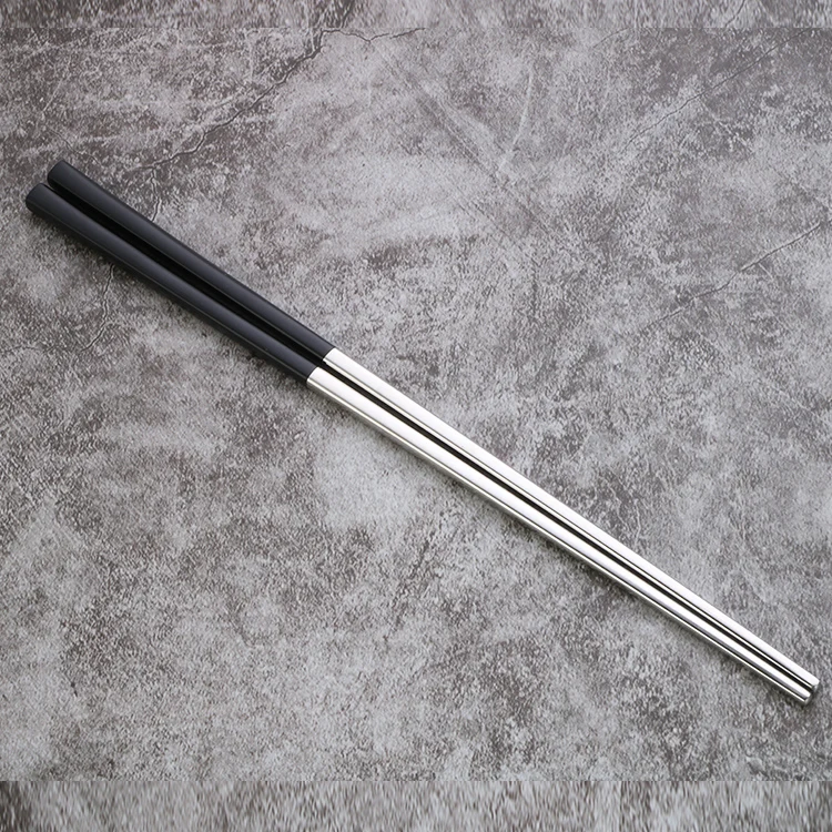 Reusable Korean Japanese Titanium Stainless Steel Gold Color Chopsticks Gift Set