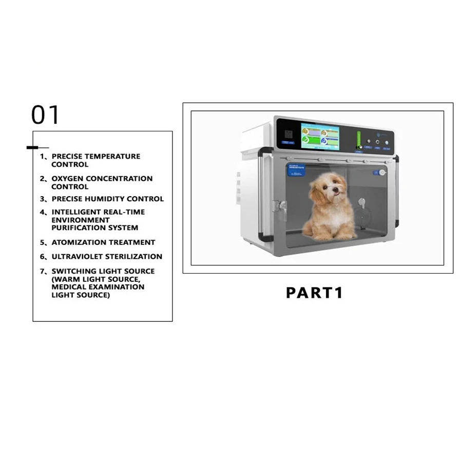 Vetoo Veterinary ICU Incubator CIU cage for cats dogs  Small Animal Incubator Veterinary Equipment For Clinic