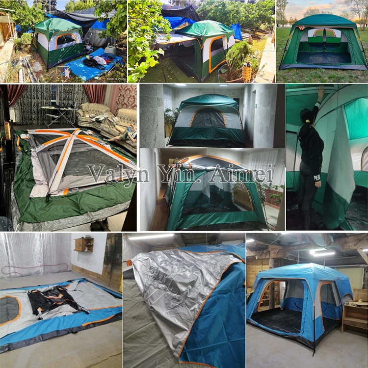 Outdoor Big Space Camping Outing Two Bedroom Tent 8-10 Person Ultra-Large Thickened Waterproof Tent Family Tent with Rooms