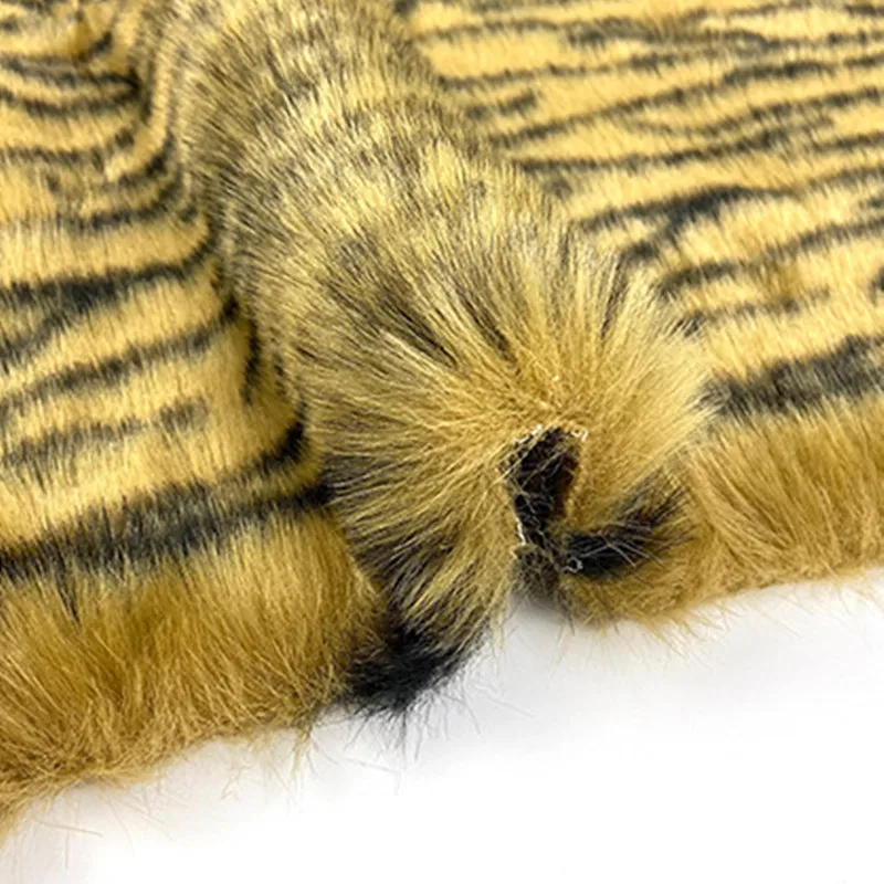 Hot Selling Wholesale Special Print Tiger Stripes Long Pile Faux Fox Fur Fabric