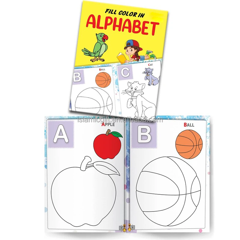 Preschoolers Kids Ages 2-4 A To Z  Abc Fill Color In Alphabet Coloring Book For Kids
