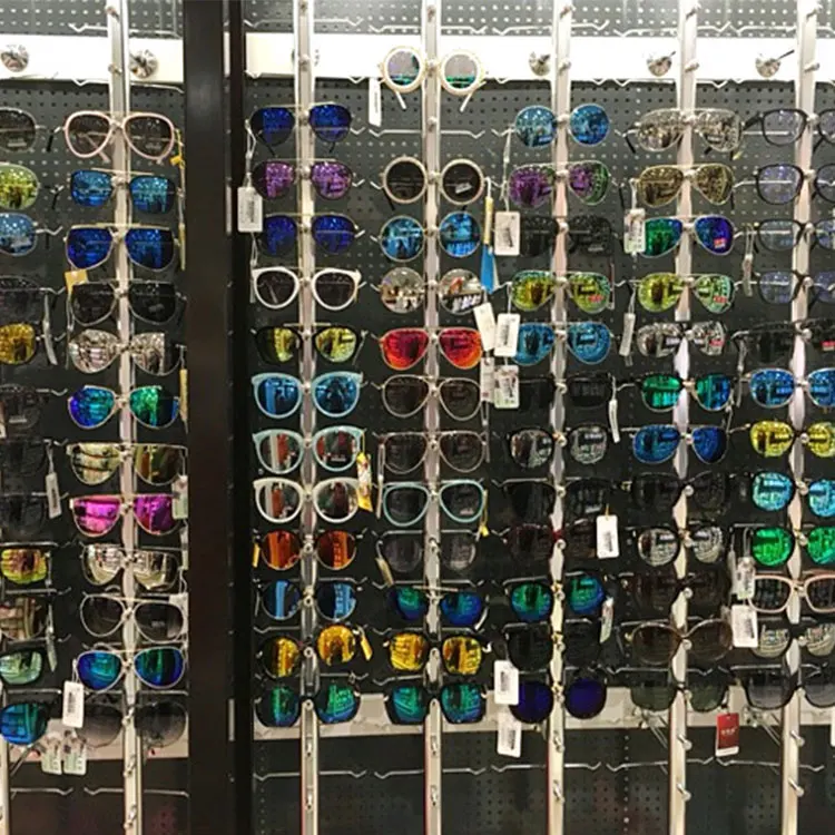 Hold 9/12/14/18/20 Pair Glasses Aluminium Alloy Optical Frames Display Wall Mounted Stand Rack With Lock Sunglasses