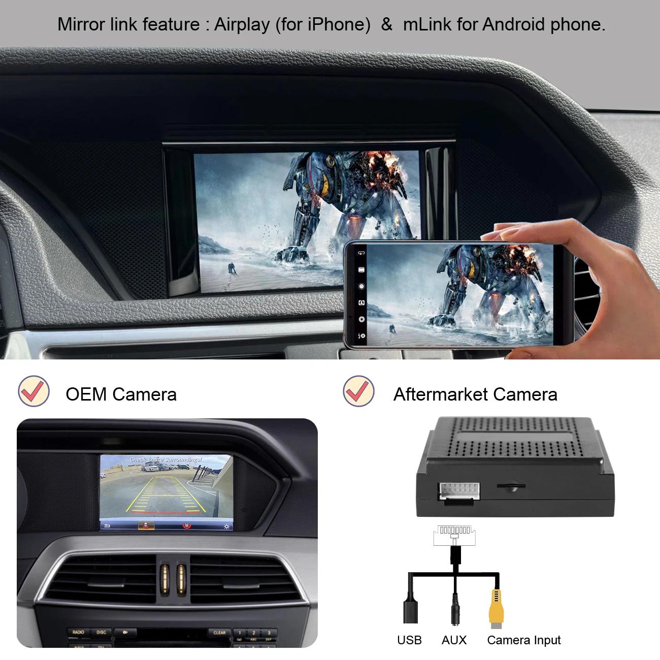 Road Top AI Box Wireless Carplay and Android Auto Decoder Becker Navigation for Mercedes Benz 2011-2015 with NTG4.5 system