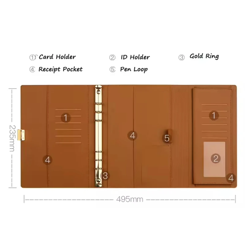 HK A5 Business Agenda Organizer 6 Ring Binder Planner Notebook