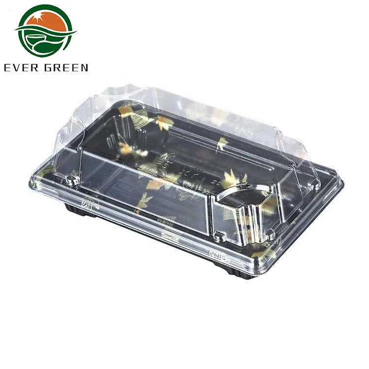 Free Sample Custom Disposable Take Away Plastic Serving Sushi Tray Food Plater