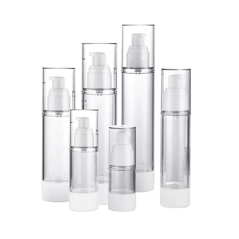 High Quality AS Plastic Airless Cream Serum Emulsion Gel Liquid Perfume Spray Pump Cosmetic Packaging Lotion Bottle