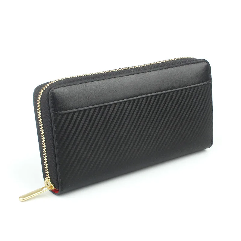 2112  Ladies Travel Purse Zip Around Clutch Wallets Wristlet Blocking PU Leather Women Long Wallet