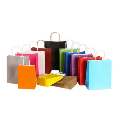 Customizable Clothing Take Away Bulk with Handles kraft paper bag for delivery