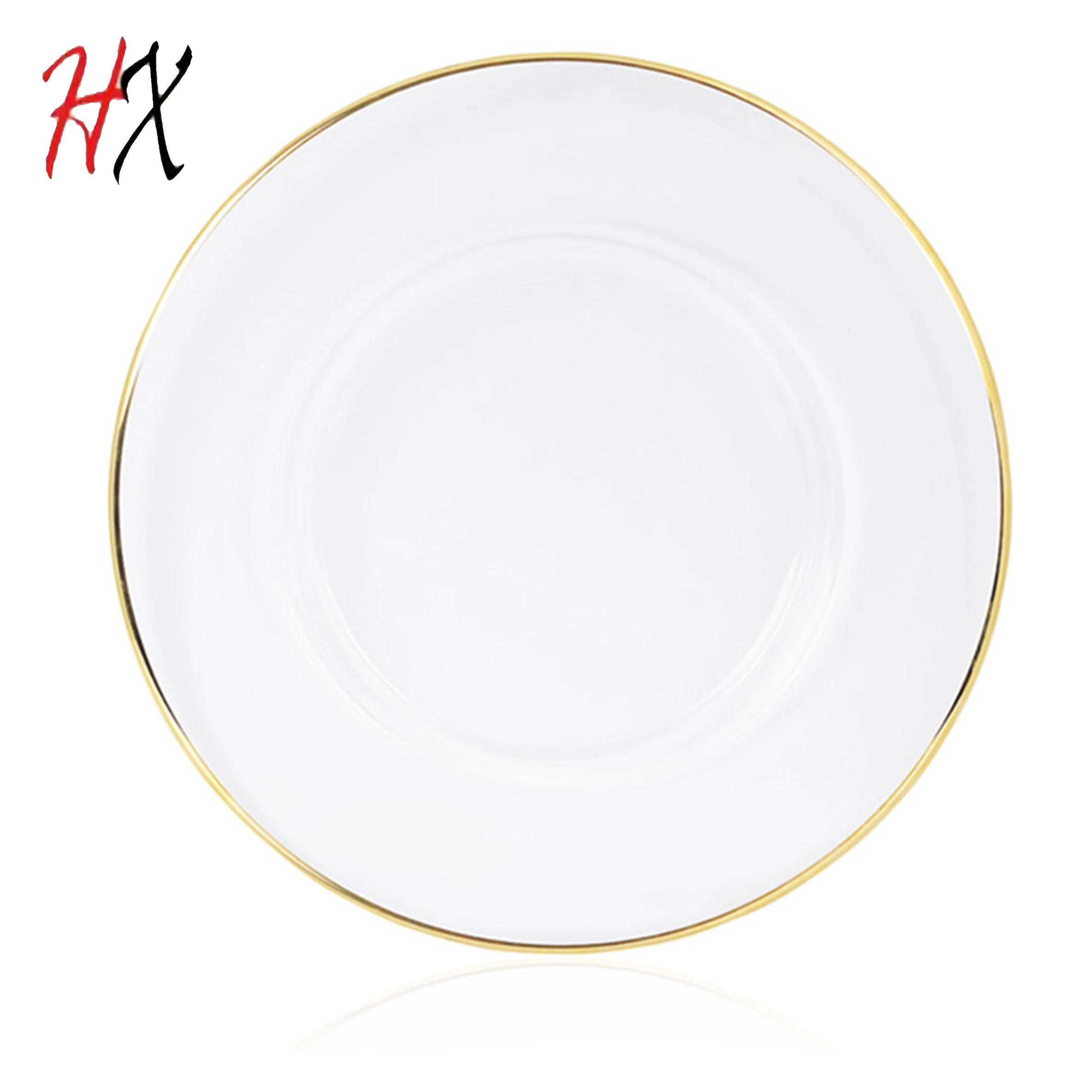 Creative luxury 10inch gold-plated dishes tableware Western steak fruit porcelain platew noodles table plate for wedding