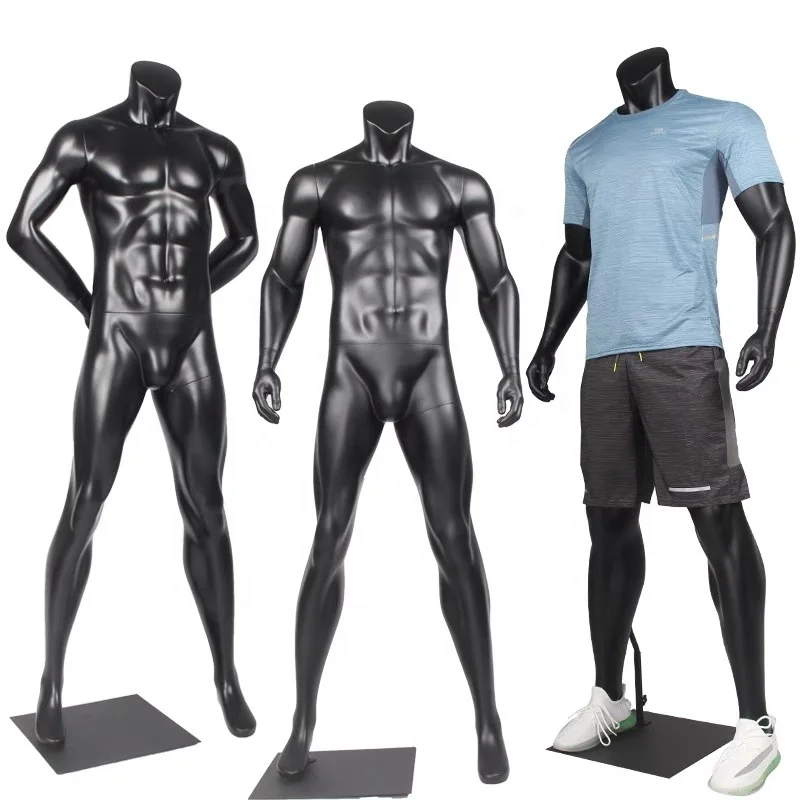 Black White Sports Muscle Strong Male Mannequin Full Body Standing Headless Muscle Female Bodybuilder Mannequin For Sale