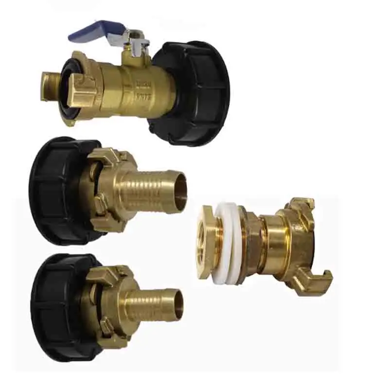 S60X6 IBC Adapter with Geka Connector for Garden Water quick connector IBC Tote Brass Valve Tank Drain  Container Adapter