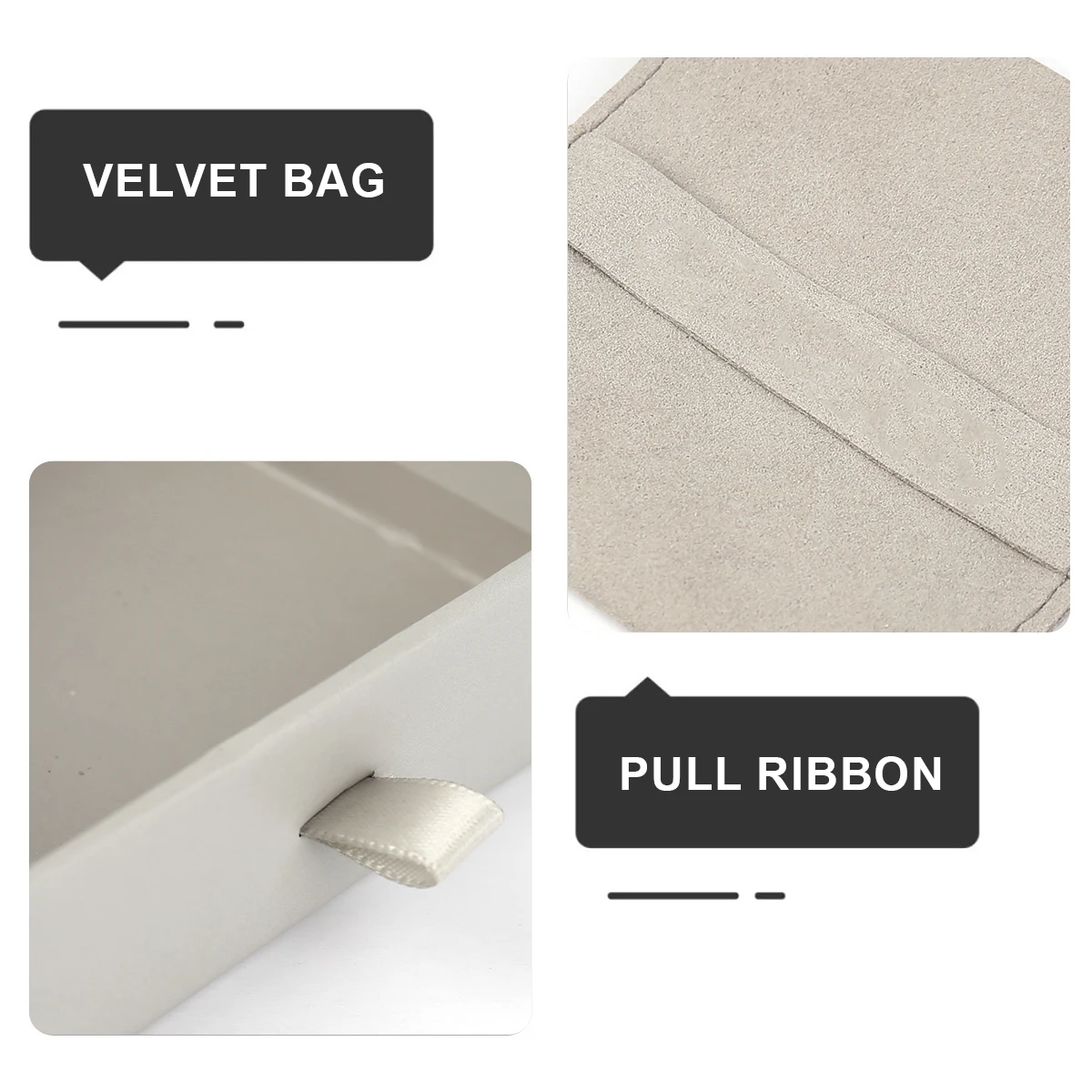 Custom Logo Drawer Box with Velvet Bag Texture Paper Cardboard Jewellery Packaging Set with Varnishing for Perfume Gifts