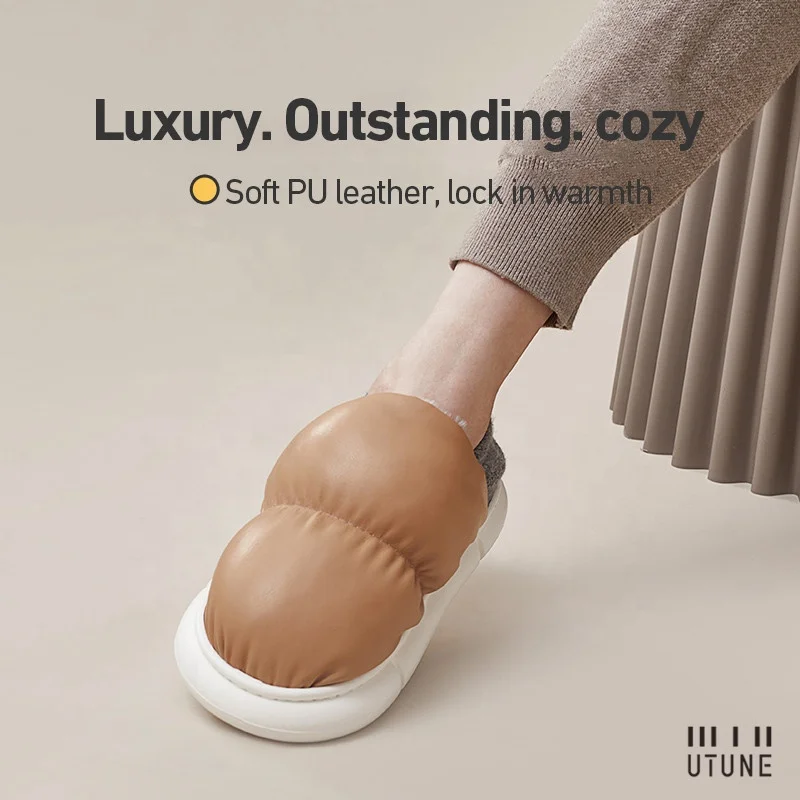 UTUNE Wholesale Men Slippers Winter Warm Shoes Waterproof EVA Thick-soled Home Fashion Style Outdoor Slippers Shoes For Men