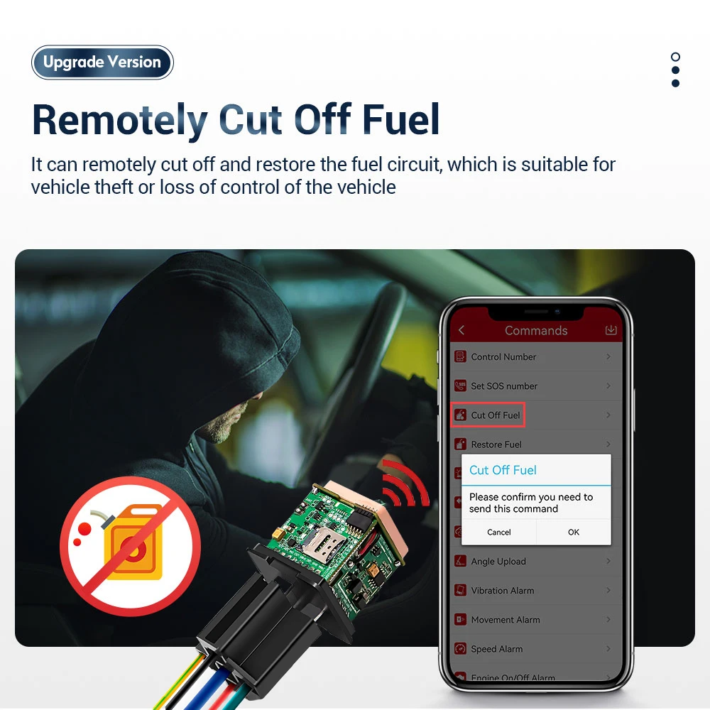 Car Immobilizer Cut Off Engine Mini Hidden Spy 4G Motorcycle Vehicle Locator MiCODUS MV930G Relay Tracking GPS Tracker Device