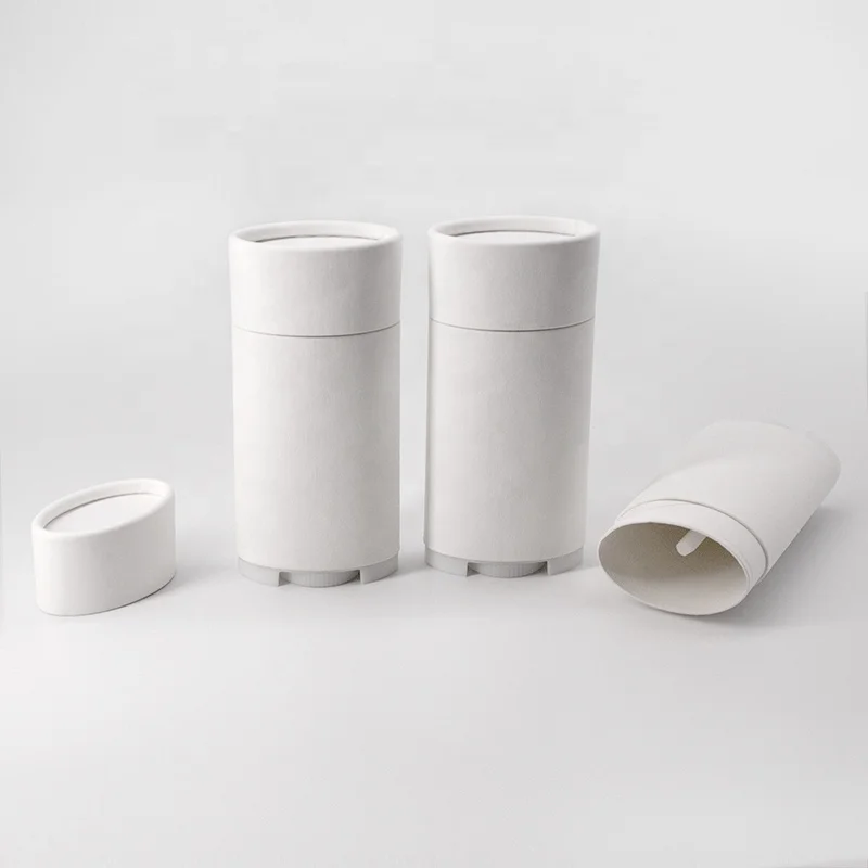 Перерабатываемый овальный контейнер для дезодоранта пустой из крафтовой бумаги цилиндрические коробки Овальный дезодорант масляного масла упаковка