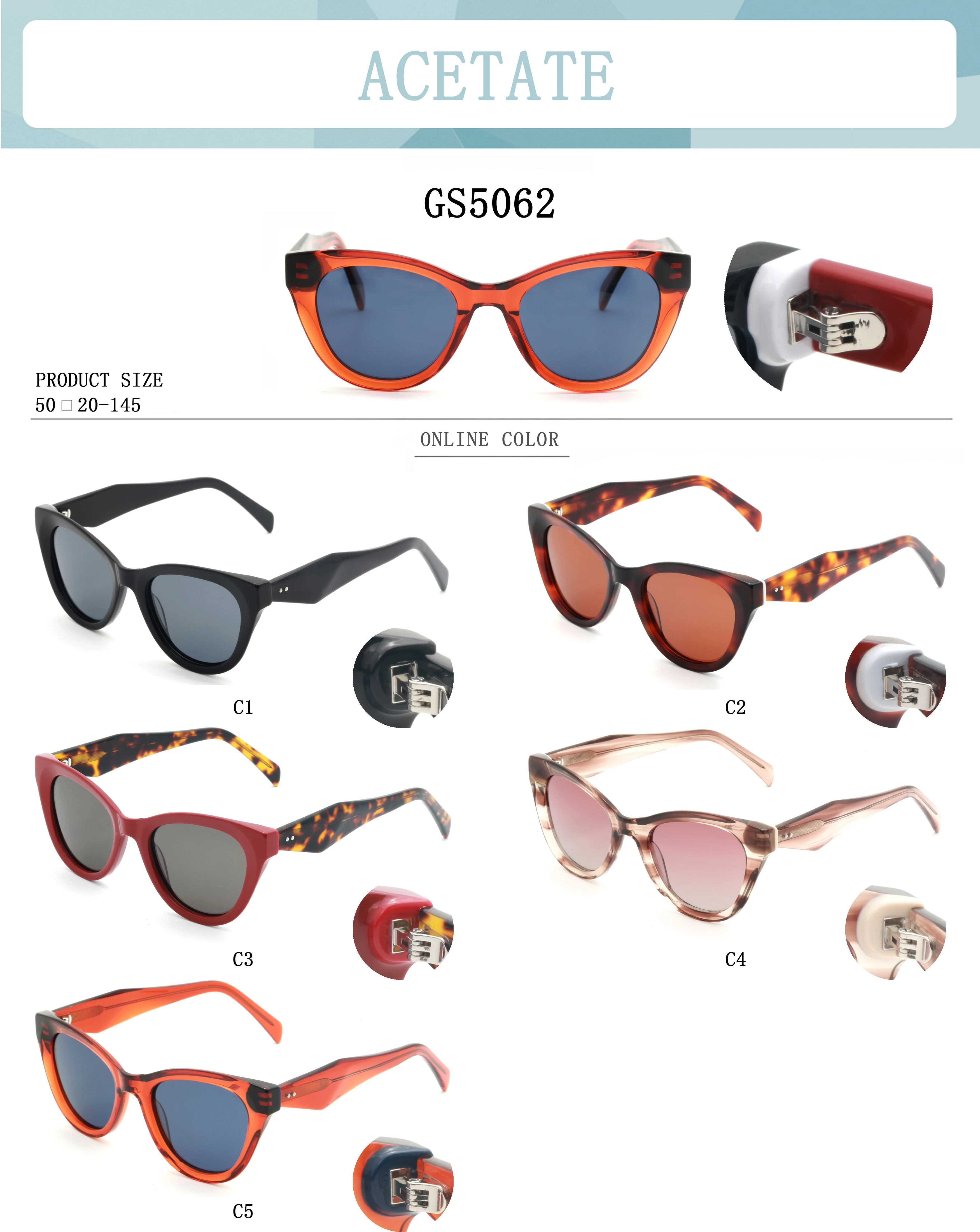 Fashionable Thickness Acetate Frame Sunglasses Polarized Lens Hand Made Quality Luxury Sunglasses