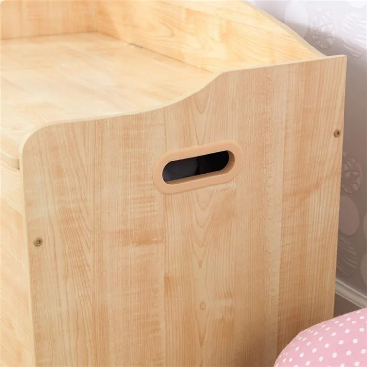 Wooden Toy Box Bench with Safety Hinged Lid Storage Trunk Case Lift Top Wood Toy pine wood box
