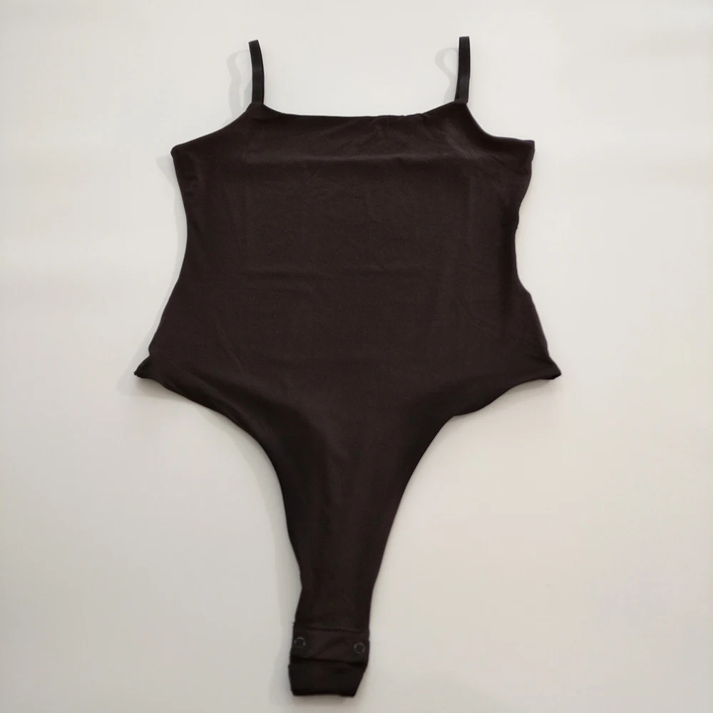 Custom Color Women One Piece Bodycon Ribbed Cotton Jumpsuits Long Sleeve Scoop Neck Shapewear Skims Bodysuit