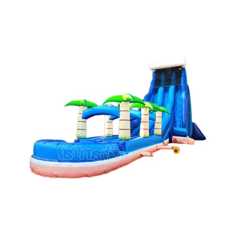 Гигантская тропическая волна влажная горка с бассейном цунами скользящая горка большая надувная водная горка для улицы