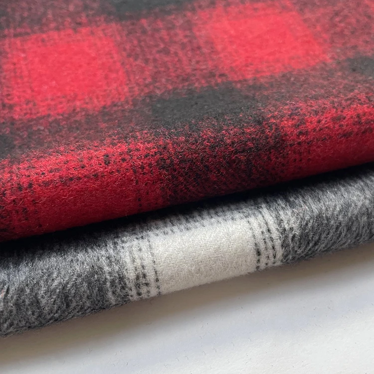 Good Quality Wool Fabric Plaid dyed woolen fabric Cloth For Winter Overcoat