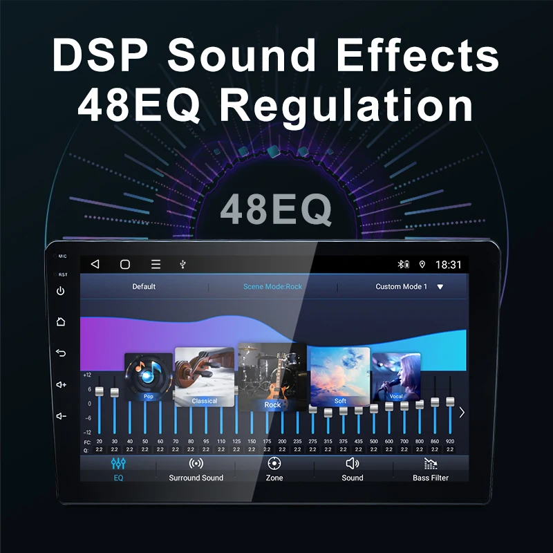 2DIN android 11 TS18 360 Panorama Car Radio 9/10inch Universal Host Player Navigation Video Multimedia For lada hyundai Suzuki