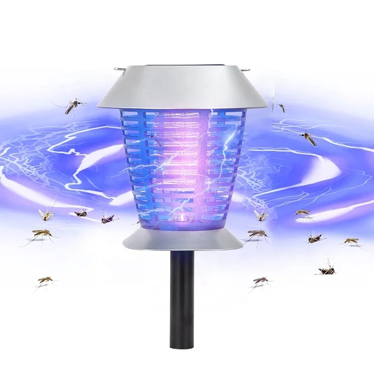Outdoor Camping Rechargeable Insect Trap Uv Light Led Solar Mosquito Killer Lamp Fly Trap Pest Control Solar Power Light