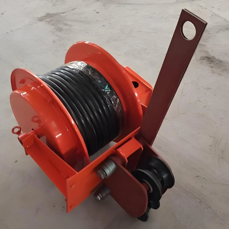Suction cup motor grab spring loading cable reel