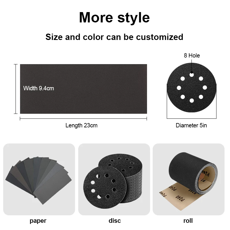 High Quality Black Sandpaper square 800grit hook and loop sandpaper roll for Polishing and Grinding