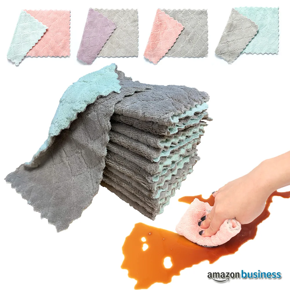 Hot sale Microfiber Kitchen Cloth Dish Towels Premium Dishcloths Super Absorbent Coral Velvet Clean towel
