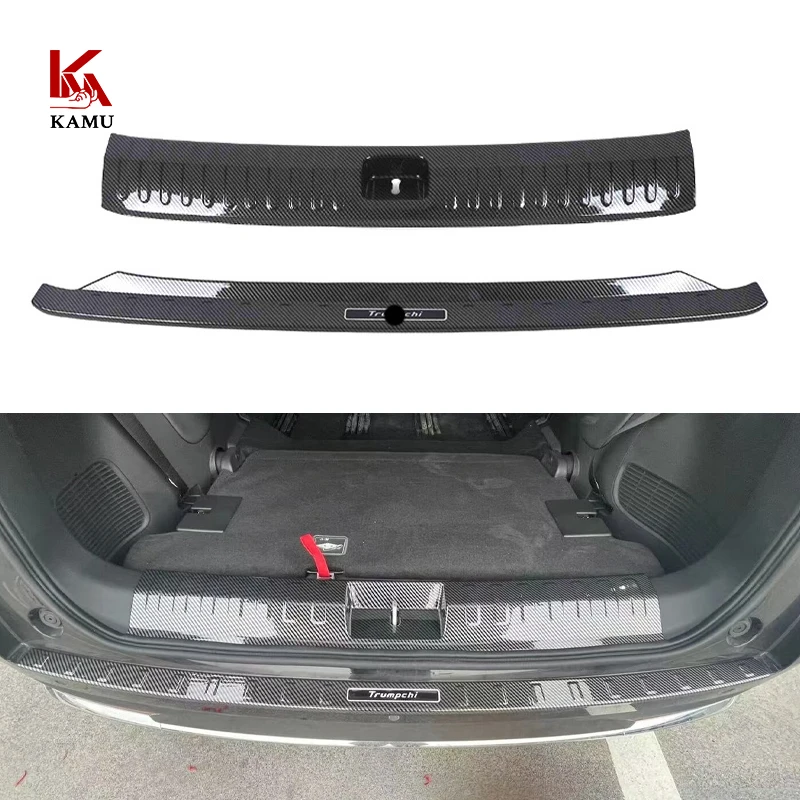ABS Plastic Interior Exterior Rear Trunk Rear Bumper Boot Bumper Guard Sill Protector Trunk Guard Plate For GAC Trumpchi E8 2023