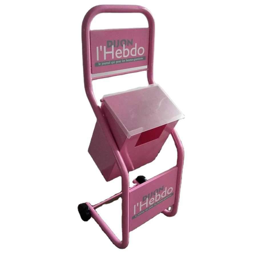 Magazine Display cart moveable newspaper book sheet box/rack.