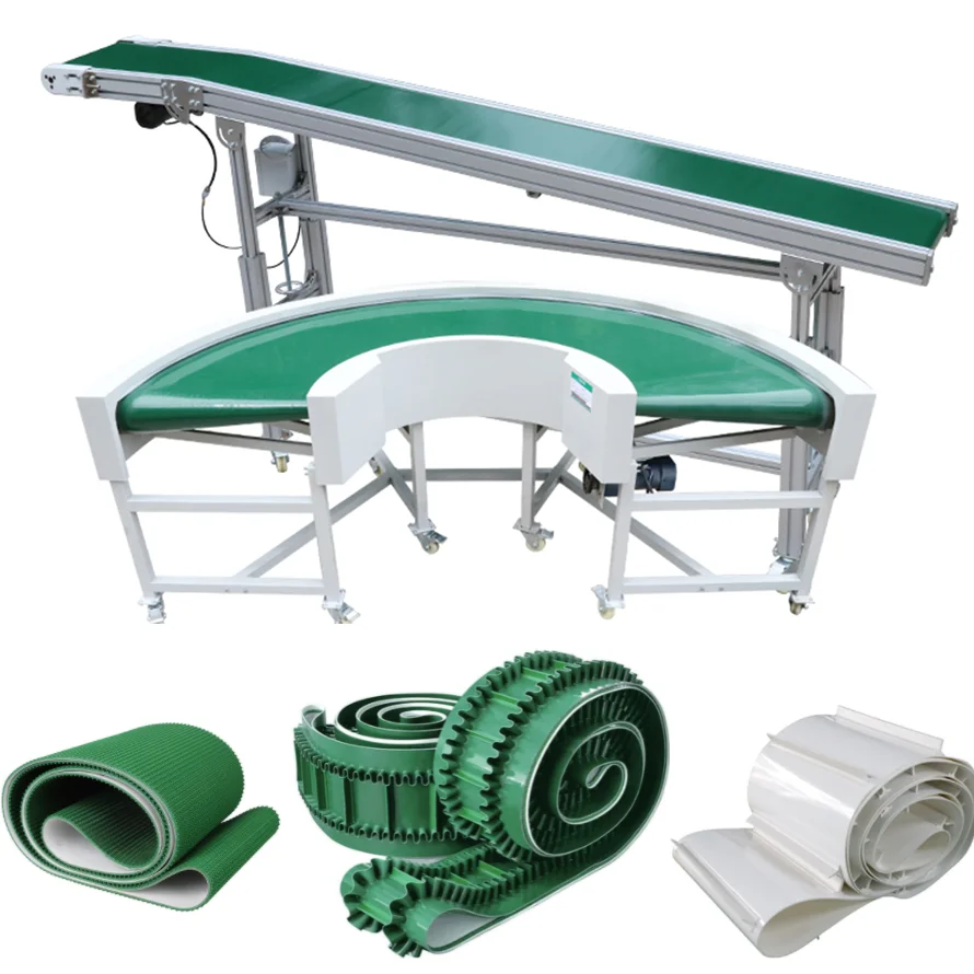 Factory production of food industry adjustable height inclined belt conveyor/horizontal belt conveyor