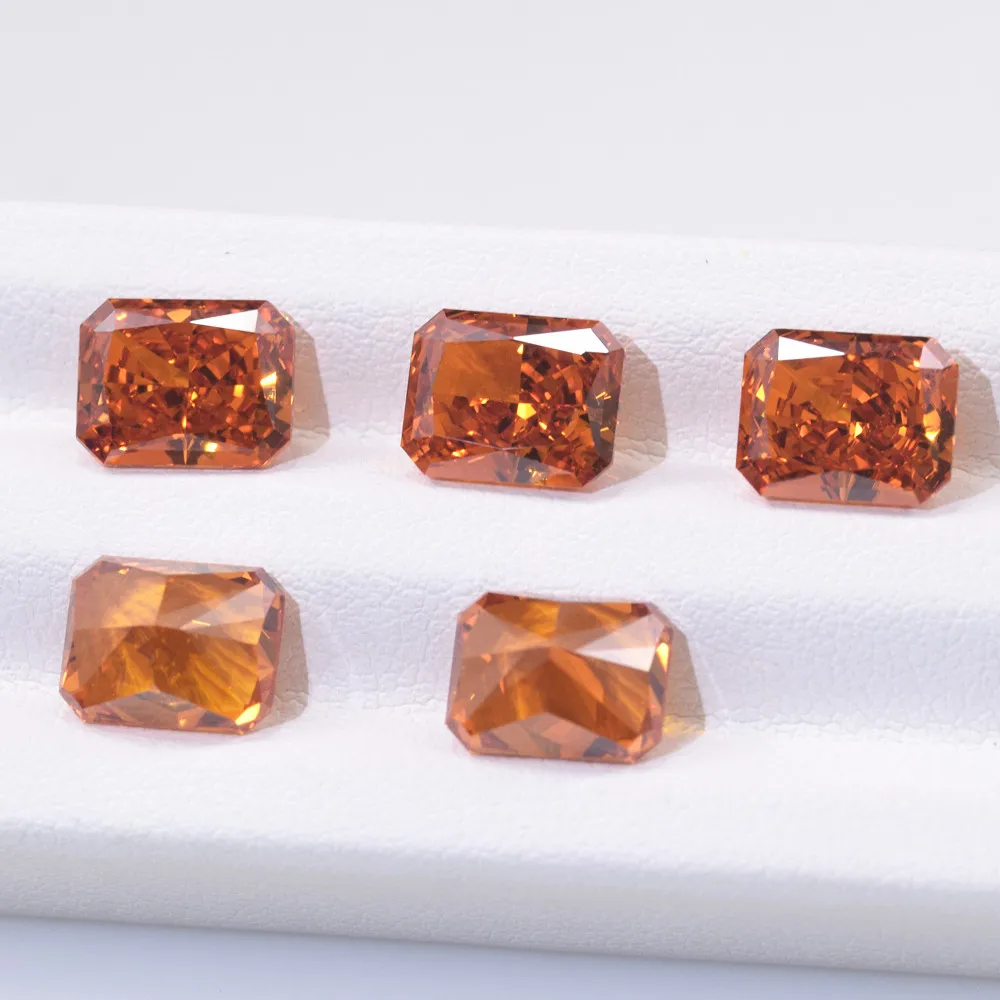 9A Radiant Synthetic Cubic Zirconia Stone Ice Crushed Cut Cz Octagon Cut Partschinite Color Loose Gemstone for Jewelry Making
