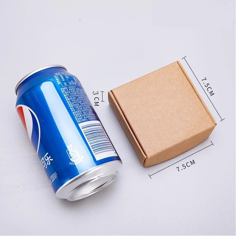 Folded Recycle Small Kraft Paper Soap Box Folding Mini Small Square Skin Care Jar Essential Oil Paper Box
